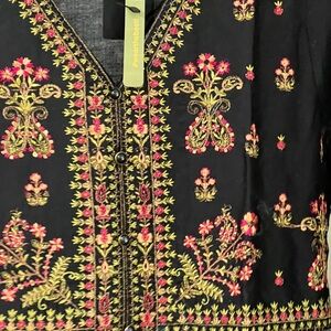 Black Floral Embroidered Top